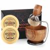 Anbbas Badger Hair Shaving Brush with Wood Handle,Large Soap Bowl,Stainless Steel Shaving Stand and 7oz Natural Shaving Soap Puck Refill for Men view 1
