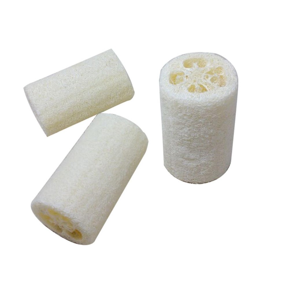 COOLHIYA 5Pcs Natural Loofah Sponge Body Scrubber White Bath Exfoliating Sponges for Deep Cleansing and Care Multipurpose Natural Scrubber for Bathing and Household Cleaning