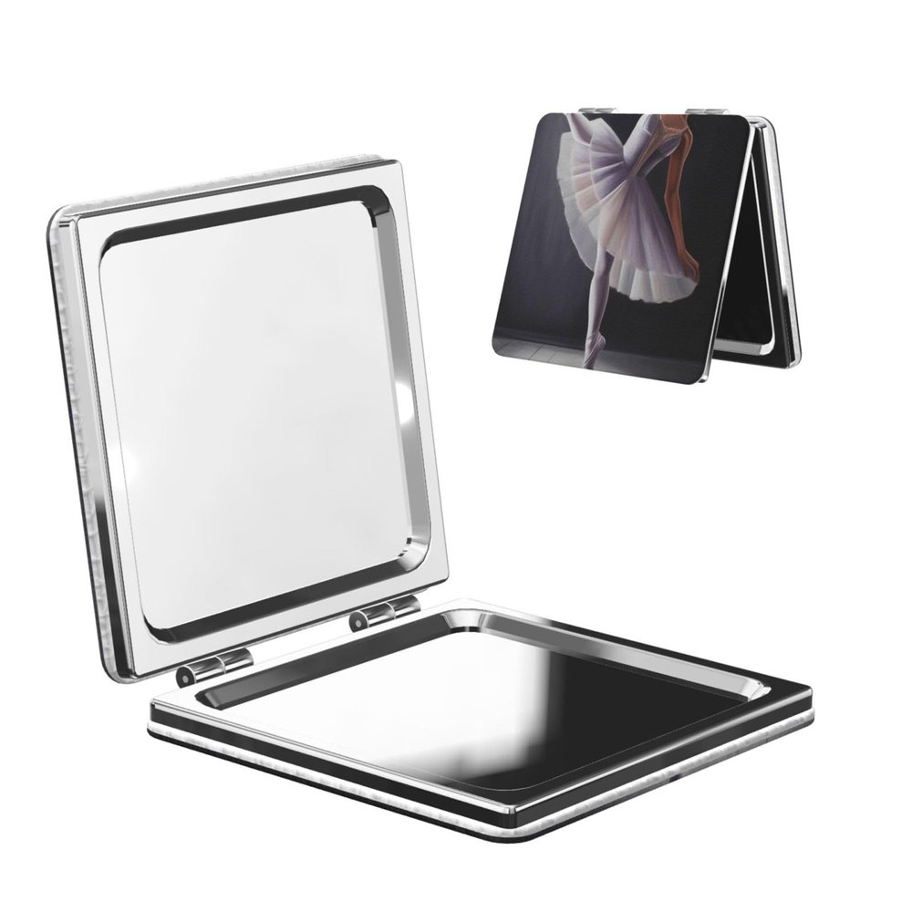 NBSKSDLK Ballet Dancer Compact Mirror for Purse, 1x/2x Magnifying Double-Sided Cosmetic Mirror Portable Travel Mirror for Beauty, Foldable, Handheld Vanity Mirror for Women Gift