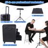 zhenmaster Mobile Tattoo Workstation With 3 Drawers And Adjustable Handle, Professional Makeup Rolling Trolley Case With Combination Lock, Salon Storage Box For Artists, Black view 2