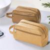 RBGDLPDFVN Men Vintage Toiletry Bag Travel Business Cosmetic Makeup Cases Male Hanging Storage Organizer Wash Bags(Yellow Brown) view 4
