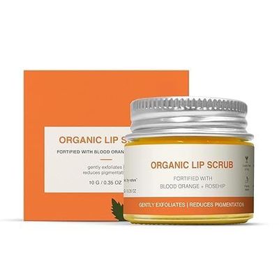 Blood Orange & Rosehip Lip Scrub,10 G | Gentle Exfoliating Scrub For Dark Lips & Pigmentation | Organic Lip Exfoliator For Soft, Smooth, Supple And Luscious Lips|Suitable For Unisex