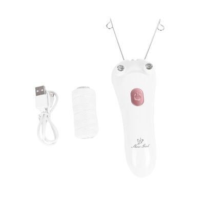 COOLHIYA USB Rechargeable Facial Hair Remover for Women Electric Epilator with Rose Gold Finish Painless Hair Removal Smooth Skin Massager Suitable for Lips Chin and Eyebrows