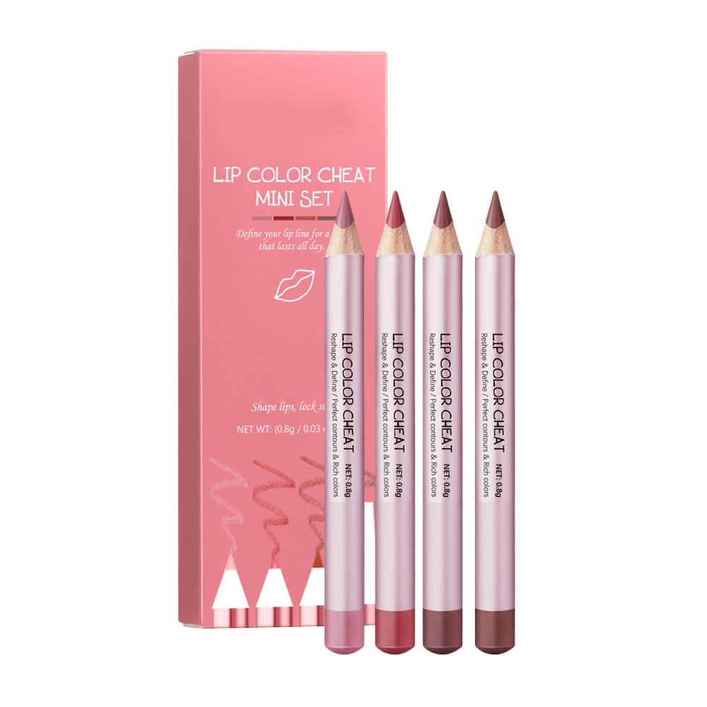 4 Pcs Lip Liner Pastes Matte Lip Lipstick Liner Pencil Set Lipstick Makeup Supplies For Women And Girl