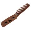 ETHZZLE Portable Wooden Beard Comb with Hollow Wide Tooth Design and PU Protective Case Men S and Women S Travel Beard Oil Comb for Smooth Grooming and Mustache Detangling view 1