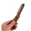 ETHZZLE Portable Wooden Beard Comb with Hollow Wide Tooth Design and PU Protective Case Men S and Women S Travel Beard Oil Comb for Smooth Grooming and Mustache Detangling view 3