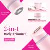 Bikini Trimmer for Women, 2-in-1 Electric Razor & Pubic Hair Trimmer, IPX6 Waterproof Bikini Shaver with 0.1-4 mm Combs, USB Charge, Painless Electric Shaver for Women Legs Underarms Face (Coral) view 2