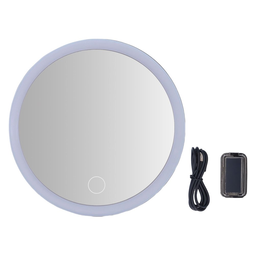 30x Magnifying Makeup Mirror, Multiple Lighting Modes Portable Lighted Vanity Mirror with Light and Suction Cup for Bathroom, Bedroom (Black)
