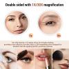 30x Magnifying Makeup Mirror, Multiple Lighting Modes Portable Lighted Vanity Mirror with Light and Suction Cup for Bathroom, Bedroom (Black) view 2