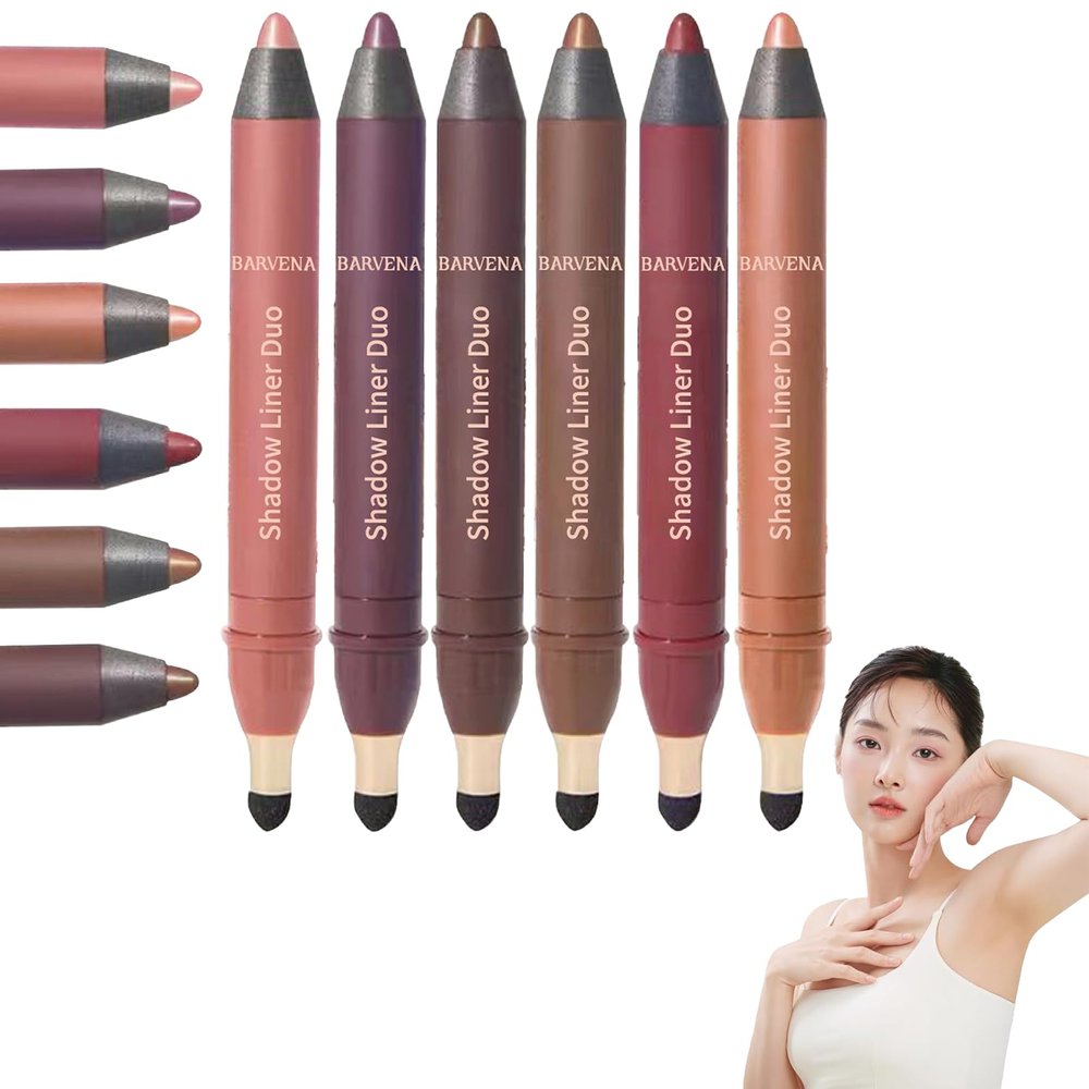 2-In-1 Eyeliner & Eyeshadow,Freshlus Waterproof,Long-Lasting Smudge-Proof Wea,Silky and Easy To Apply,Duo- Mascara,Effortless Smoky or Natural Eye Makeup (6 colors)
