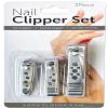 3 Pack Nail Cutter Set | Fingernail Clipper Set with Precision Steel Blades | Nail Clipper, Toenail Clipper, and Slanted Trimmer view 1