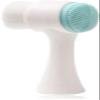 2pcs Sides Face Brush, 3D Stand Vertical Silicone Facial Wash Brush, 2 in 1 Facial Cleansing Brush Manual Dual-Action Face Brush for Acne, Clogged Enlarged Pores Sensitive Delicate, Dry Skins,Blue view 1