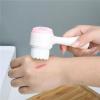 2pcs Sides Face Brush, 3D Stand Vertical Silicone Facial Wash Brush, 2 in 1 Facial Cleansing Brush Manual Dual-Action Face Brush for Acne, Clogged Enlarged Pores Sensitive Delicate, Dry Skins,Pink view 2