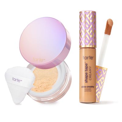 tarte shape tape creamy concealer and creaseless setting powder