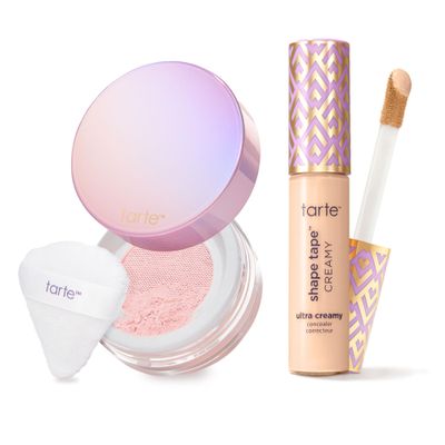 tarte shape tape creamy concealer and creaseless setting powder