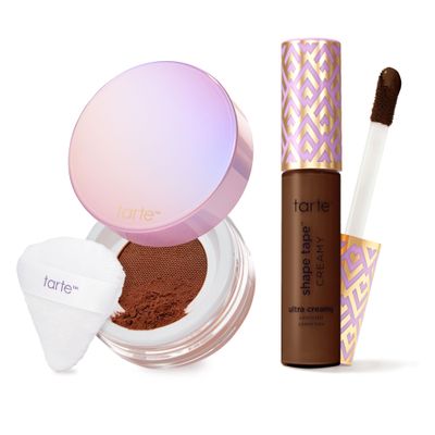 tarte shape tape creamy concealer and creaseless setting powder