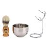Fuchooky Men's 3 in 1 Shaving Set with Stand and Bowl, Synthetic Fiber Shaving Brush Kit for Face Grooming view 1