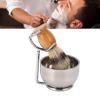 Fuchooky Men's 3 in 1 Shaving Set with Stand and Bowl, Synthetic Fiber Shaving Brush Kit for Face Grooming view 3