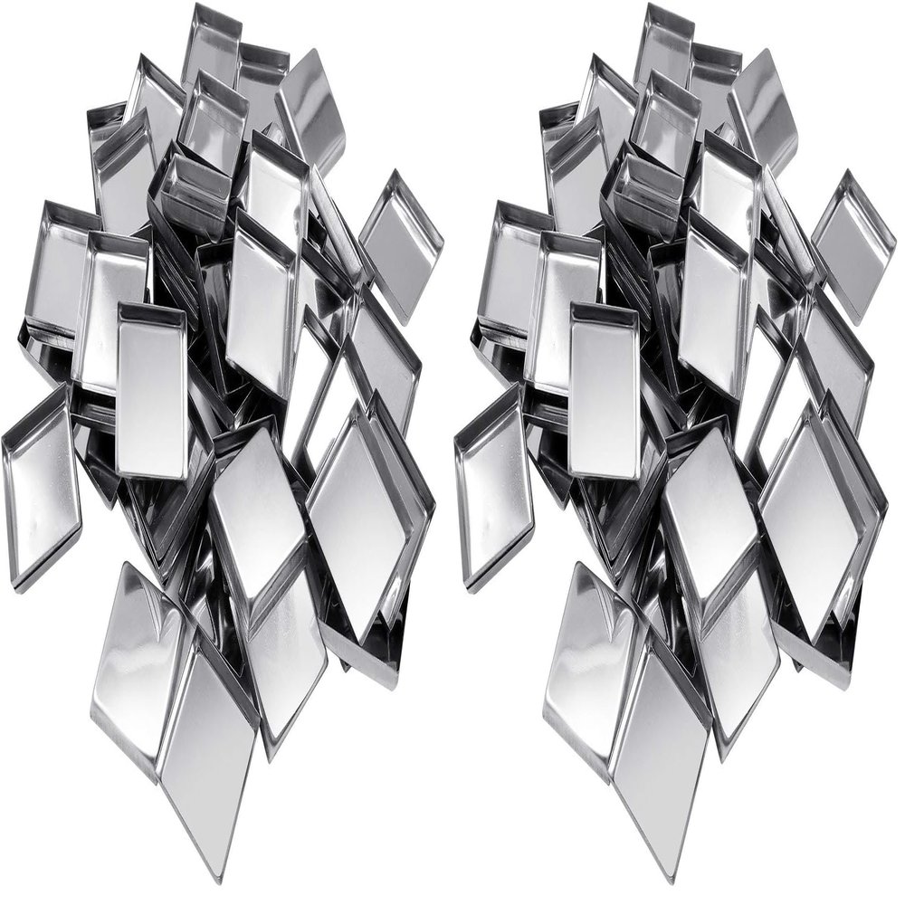 Allwon 112 Pack Empty Square Metal Pans for Eyeshadow Palette Magnetic Makeup Palette (26mm)