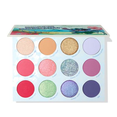 ColourPop x Stitch Beach Dreamin Eyeshadow Palette - Limited Edition 12-Shade Matte, Metallic & Pearlescent Glitter Eyeshadow Palette - High-Pigment Eye Makeup with a Long-Wearing Formula (0.48 oz)