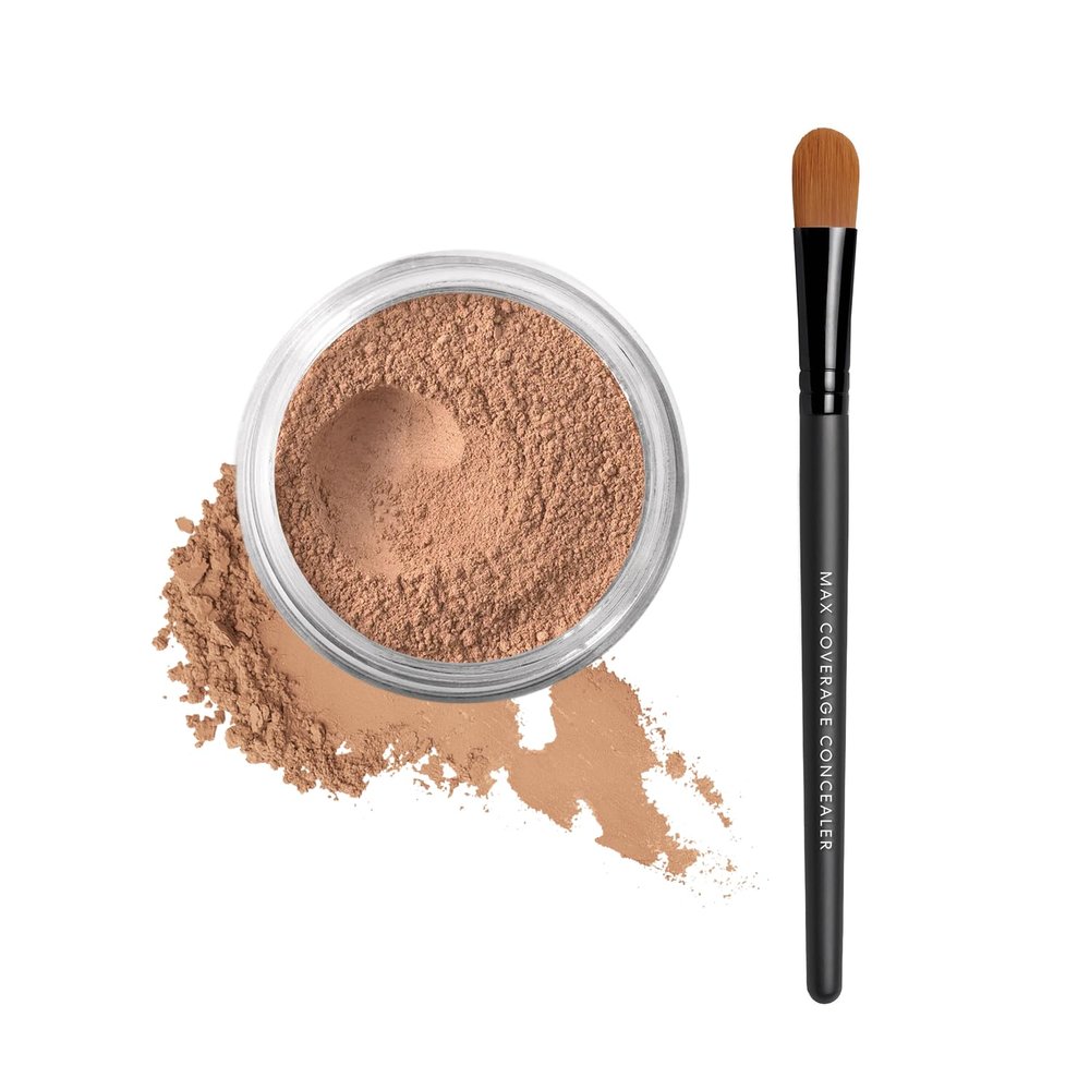 bareMinerals Loose Powder Concealer SPF 20 + Maximum Coverage Flat Concealer Brush Bundle