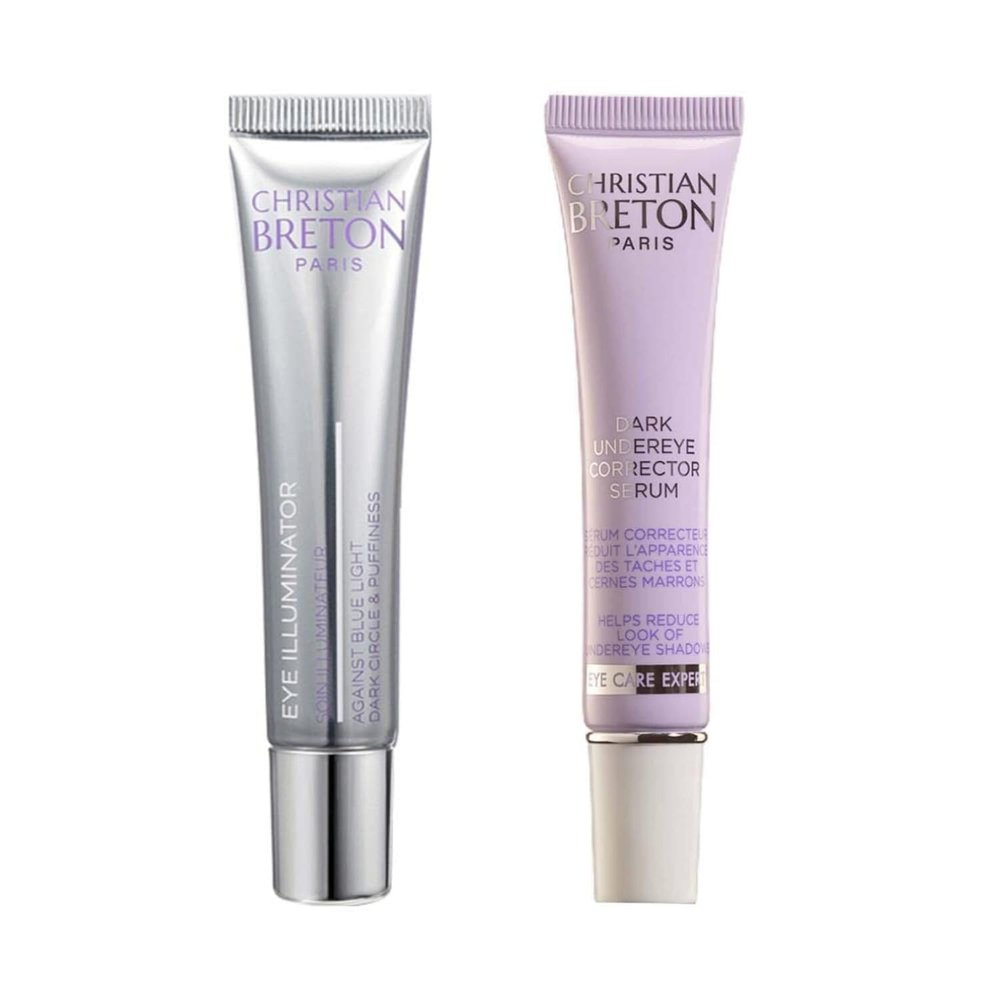 Christian Breton Under Eye Duo  Eye Illuminator Cream & Dark Undereye Corrector Serum  Hydrating, Ophthalmologist-Tested, Made in France