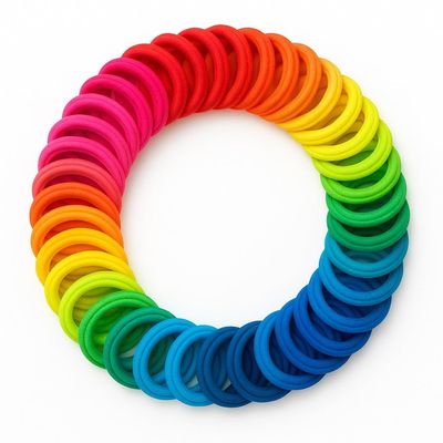 108 Pieces Hair Ties No Damage, 4MM Hair Bands, 8 Colors Elastic Hair Ties for Thick Hair, Medium Size Ponytail Holders for Women and Girls