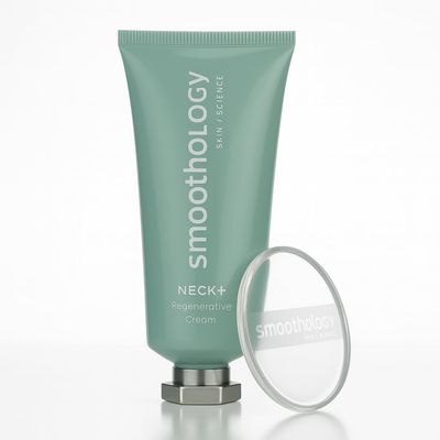 Smoothology NECK+ Regenerative Cream, Collagen Boosting Neck Cream, Firms,Tightens, Lifts, with Peptides & Growth Factor Complex, Gentle on Skin,Clinically Tested, 0.5 fl oz (Applicator Bundle)