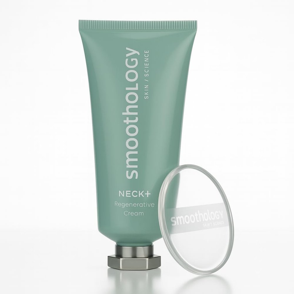 Smoothology NECK+ Regenerative Cream, Collagen Boosting Neck Cream, Firms,Tightens, Lifts, with Peptides & Growth Factor Complex, Gentle on Skin,Clinically Tested, 0.5 fl oz (Applicator Bundle)