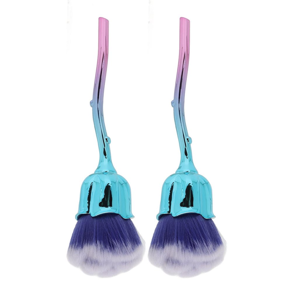 2pcs Nail Dust Brush, Nail Powder Brush with Handle, Soft Nylon for Makeup Powder Blusher, ABS Material, Ergonomic for Nail Art and Cosmetic Use