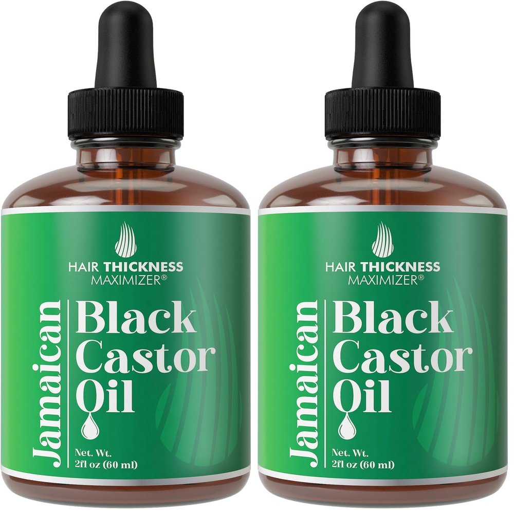 Jamaican Black Castor Oil for Hair Growth. Strengthens & Hydrates Thinning, Dry Hair for a Healthier-Looking Scalp. For Women & Men Vegan & Unscented 2oz Serum (Pack of 2)