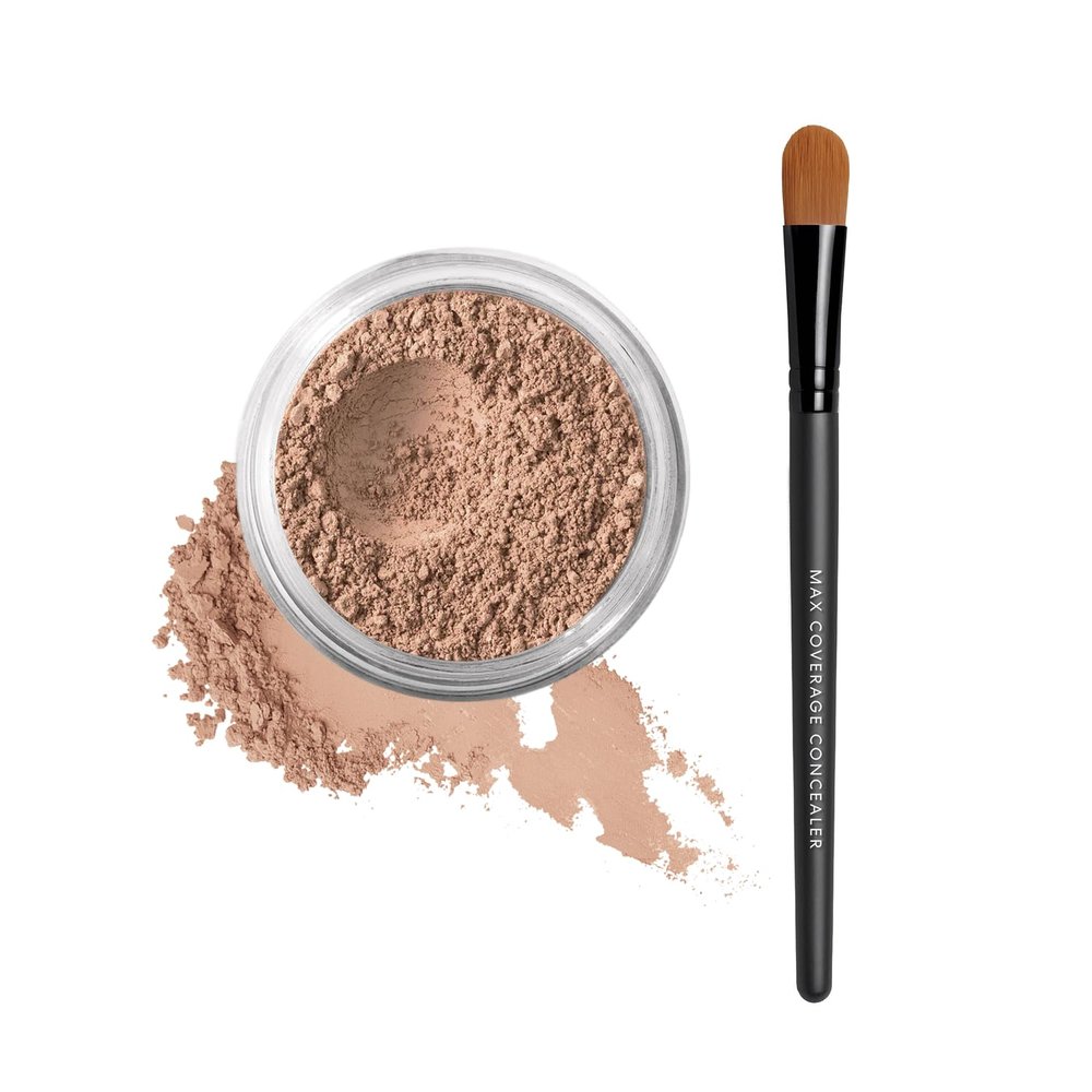 bareMinerals Loose Powder Concealer SPF 20 + Maximum Coverage Flat Concealer Brush Bundle