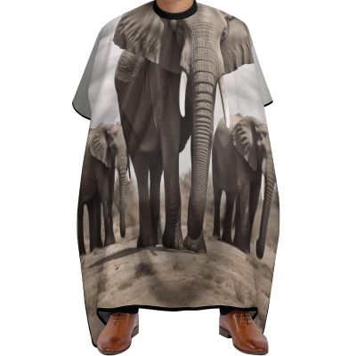 African Elephant Barber Cape for Adult Hair Cutting Cape with Adjustable Snap Closure, Durable Haircut Capes for Salon & Home Use