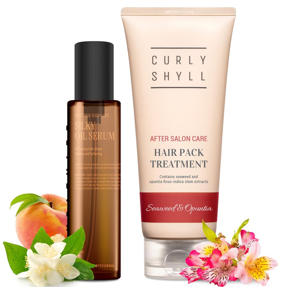 CURLYSHYLL Hair Repair Duo | Hair Pack + Oil Serum | Damage Care & Shine