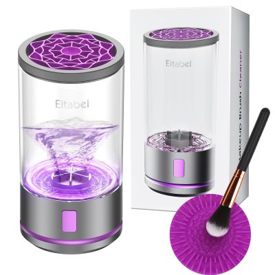 EITABEL Electric Makeup Brush Cleaner Machine - 2 in 1 Automatic Spinning Cosmetic Brush Washer, Portable Makeup Brushes Cleanser for All Foundation Brush Types and Beauty Sponges