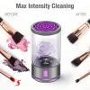 EITABEL Electric Makeup Brush Cleaner Machine - 2 in 1 Automatic Spinning Cosmetic Brush Washer, Portable Makeup Brushes Cleanser for All Foundation Brush Types and Beauty Sponges view 3
