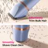 Bikini Trimmer for Women Pubic Hair: 2 in 1 Electric Razors for Women - IPX7 Waterproof Lady Shaver for Travel & Home Use (Blue-Gold) view 3