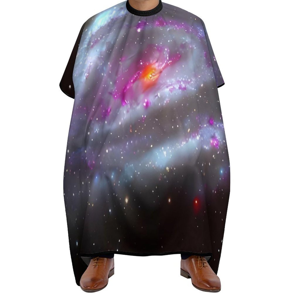 Colorful Galaxy Barber Cape for Adult Hair Cutting Cape with Adjustable Snap Closure, Durable Haircut Capes for Salon & Home Use