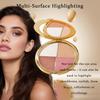 Eye & Cheek Palette- Eyeshadow and Highlighter Makeup, Highlighting Eye & Cheek Palette, Makeup Palettes Contour Kit, 4-in-1 Highlight ShadesMakeup, Defining the Face view 4