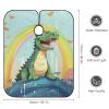 A Cute Crocodile on A Rainbow Background Barber Cape for Adult Hair Cutting Cape with Adjustable Snap Closure, Durable Haircut Capes for Salon & Home Use view 2