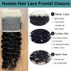 13x4 Lace Frontal Burmese Curly, HD Transparent Swiss Lace Frontal Pre Plucked with Baby Hair Human Hair with Small Single Knots14inch view 4