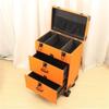 FDGFRGG Rolling Makeup Case with Drawers and Wheels, Lockable Makeup Suitcase, Portable Cosmetic Organizer Trolley, Storage Case for Beauty, Nail, Hair Styling(Orange) view 1
