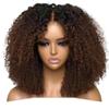 wigs Brown Human Hair Wigs Kinky Curly Lace Front Wigs Human Hair Brazilian Transparent Wear&Go Glueless Lace Closure Wig Bob hairpiece(250 Density,360 FULL LACE WIG_20INCHES) view 1
