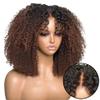 wigs Brown Human Hair Wigs Kinky Curly Lace Front Wigs Human Hair Brazilian Transparent Wear&Go Glueless Lace Closure Wig Bob hairpiece(250 Density,360 FULL LACE WIG_20INCHES) view 3