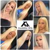 AuokMar Blonde Bundles 613 Straight Bundles Huma Hair 12 14 16 inch Double Weft Soft Real 613 Blonde 3 Bundle Human Hair Extensions 150g view 2