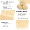 AuokMar Blonde Bundles 613 Straight Bundles Huma Hair 12 14 16 inch Double Weft Soft Real 613 Blonde 3 Bundle Human Hair Extensions 150g view 3