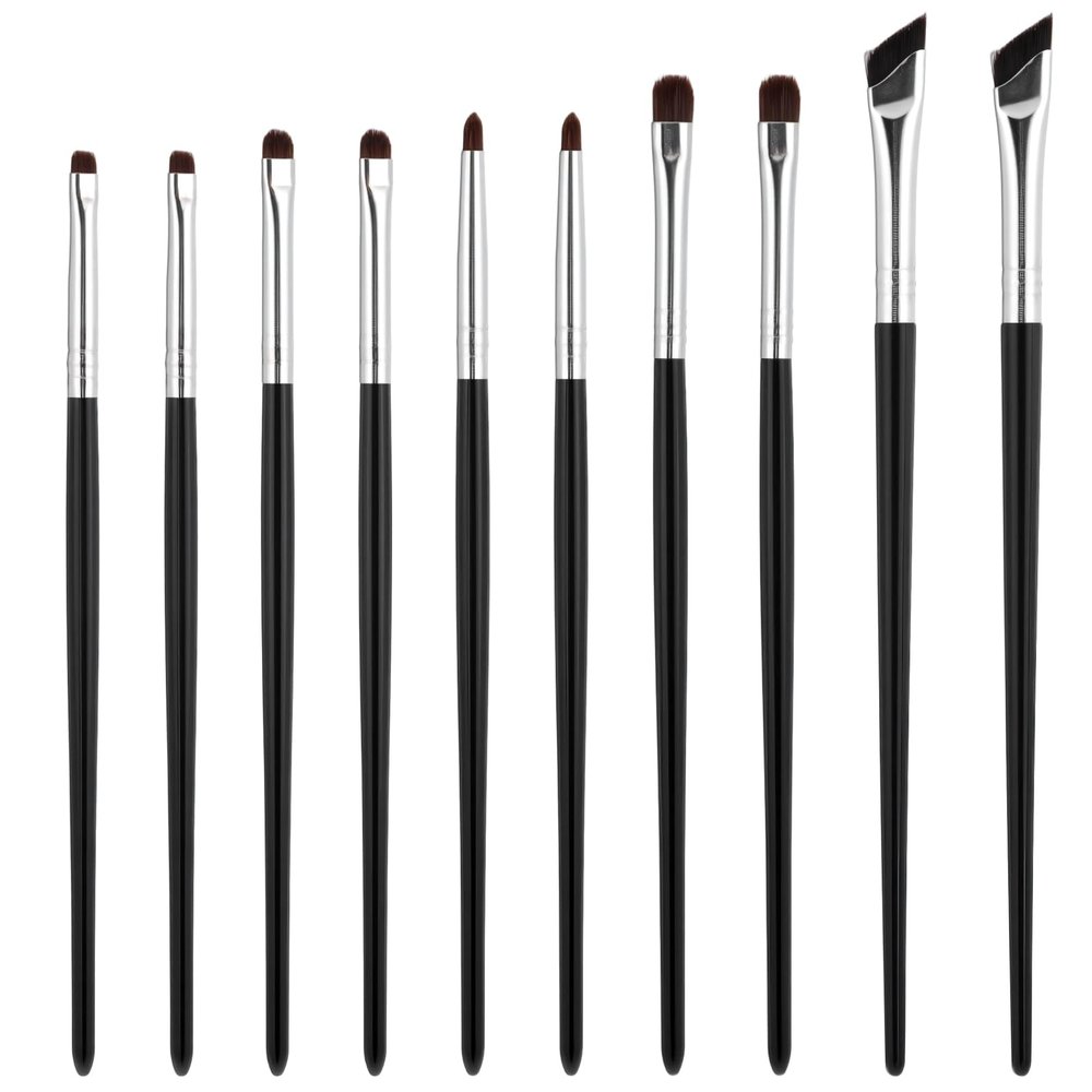 10 Pcs Eyeliner Brushes Set, Mini Eye Makeup Brush Set, Small Eyeshadow Smudge Brushes, Precision Fine Point Eyeliner Brush for Gel Cream Liquid Concealer