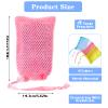 ADLABLD Exfoliating Soap Bags for Shower, 4Packs Exfoliating Soap Bar Bag with Drawstring Travel Soaps Bar Bags, Drawstring Wash Bag (4 Colors, 5.5 x 3.5 in) view 2