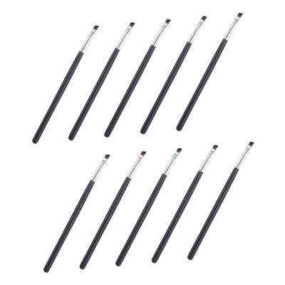 ETHZZLE 10Pcs Portable Angled Eyebrow Brush Premium Mini Makeup Brushes for Eyeshadow and Eyeliner Grooming Travel-friendly Beauty Tool for Precise Brow Definition