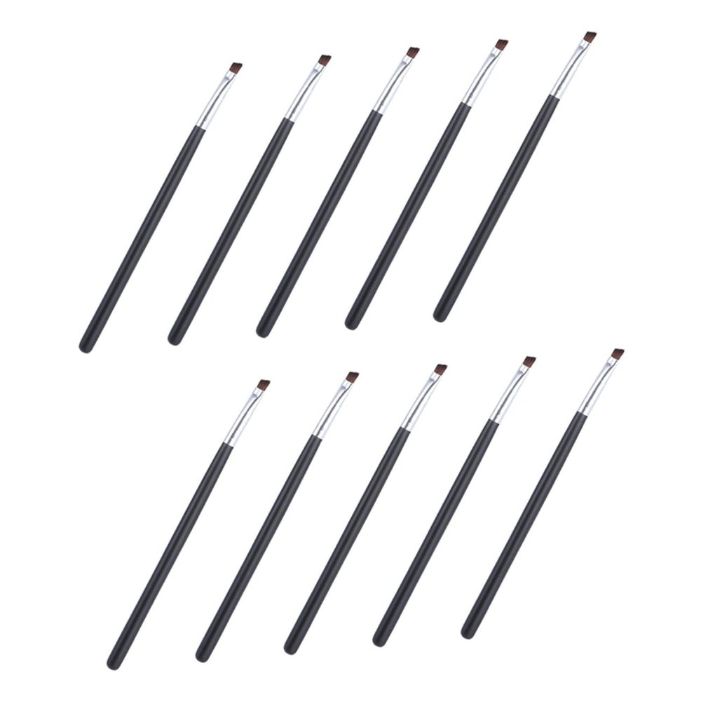ETHZZLE 10Pcs Portable Angled Eyebrow Brush Premium Mini Makeup Brushes for Eyeshadow and Eyeliner Grooming Travel-friendly Beauty Tool for Precise Brow Definition